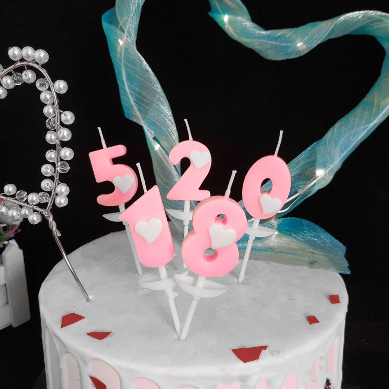 🎂เทียน Happy birthday ตัวเลข ชมพูหัวใจ 1 ชิ้น ราคาชิ้นละ 4 บาท📌เลือกแบบ ✔️พร้อมส่ง Ohwowshop เทียนวันเกิด เทียนสี HBD