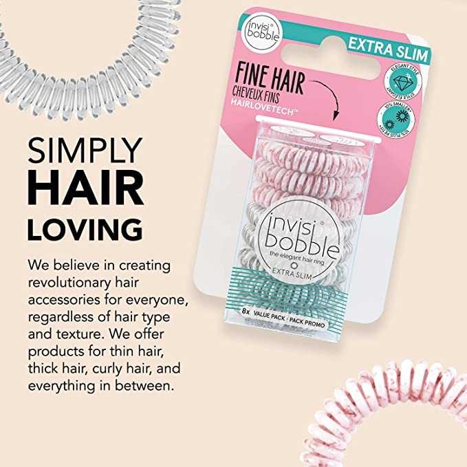 Invisibobble For Fine Hair Extra Slim Value Pack (8 เส้นต่อกล่อง)