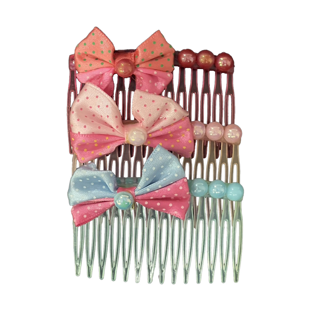 ✨หวีสับ หวีเสียบผมติดโบว์🧡แฟชั่นน่ารัก น้ำหนักเบา ไม่เจ็บศีรษะ📌สุ่มคละลาย✅พร้อมส่งในไทย ดีไซน์โบว์น่ารัก สีสันสดใส