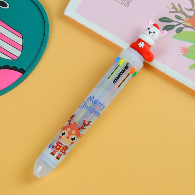 🌈🎄ปากกา 10 สี🎄🌈ชุดV2 หัวการ์ตูน ถุงเท้าคริสต์มาสหลากสี🧦ไส้ 0.5📌เลือกลาย ด้ามละ 12 บาท✔️พร้อมส่ง Ohwowshop ปากกากด ปากกาลายการ์ตูน ปากกาลูกลื่น