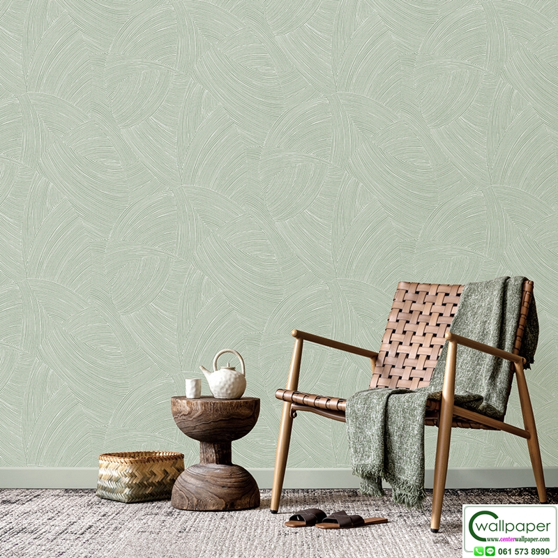 วอลเปเปอร์โมเดิร์น สีเขียวอมเทา No.52521-3