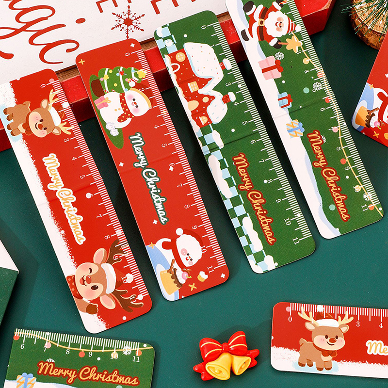 🎄📏ไม้บรรทัดพับแม่เหล็กคริสต์มาส⛄11ซม. ลายน่ารักใช้งานสะดวก เหมาะเป็นของขวัญปีใหม่ 🎁✨Merry Christmas