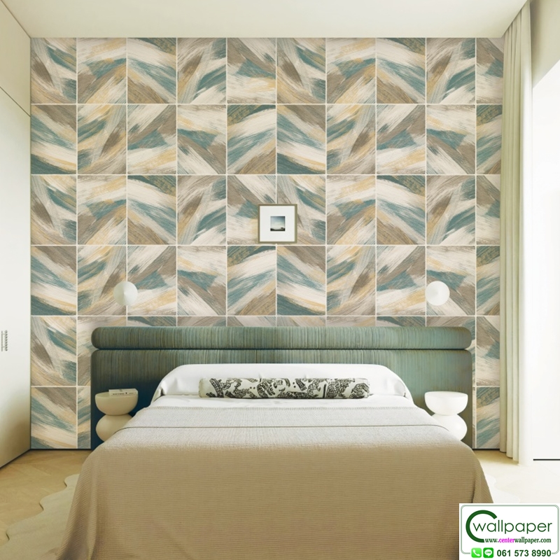 วอลเปเปอร์ลายไม้ สีเขียว-น้ำตาล No.88659-2