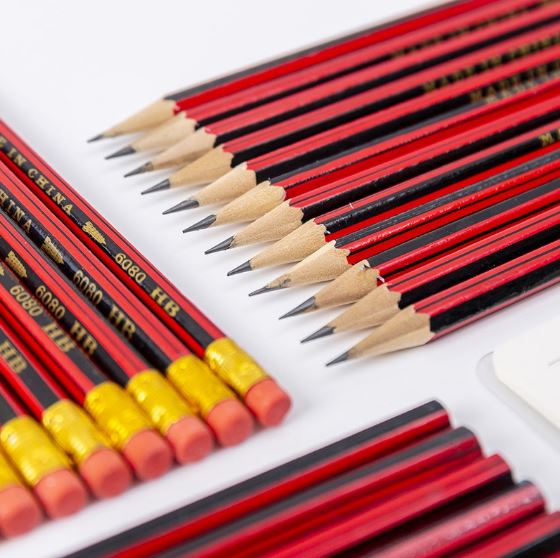 ดินสอแดง-ดำ-ทอง หัวยางลบ ชิ้นละ 2 บาท Ohwowshop