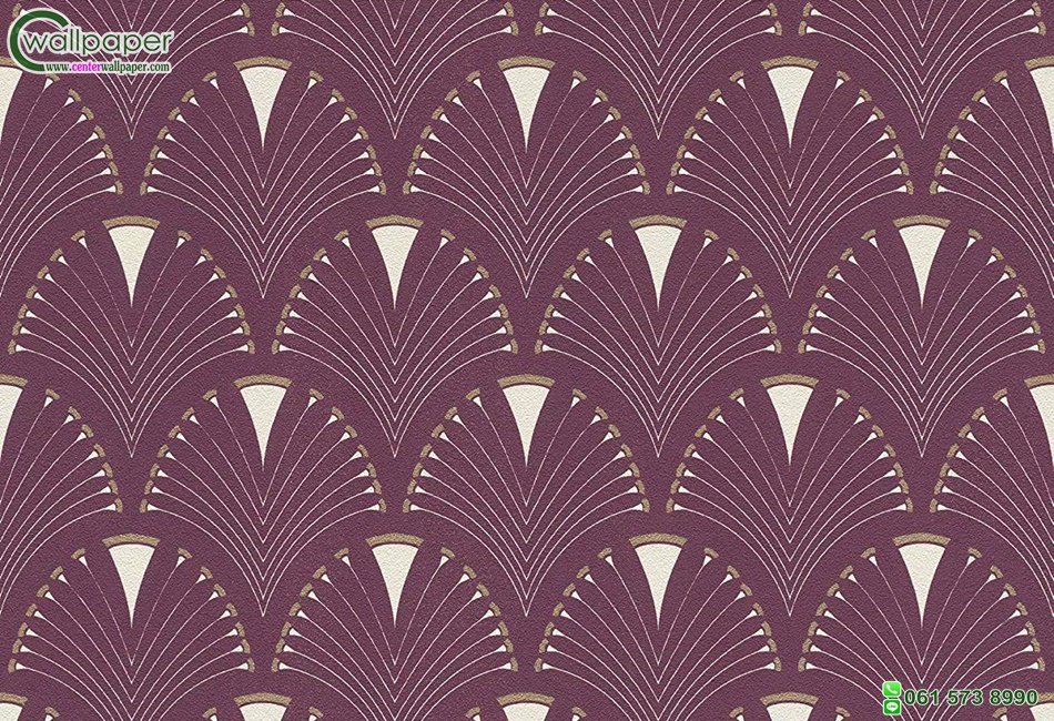 วอลเปเปอร์ลายโมเดิร์นกราฟฟิค ทรงโค้ง สีม่วงอมแดง