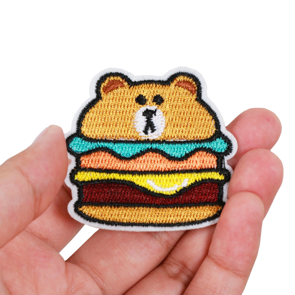 ตัวตัวรีดติดเสื้อหมีแฮมเบอร์เกอร์