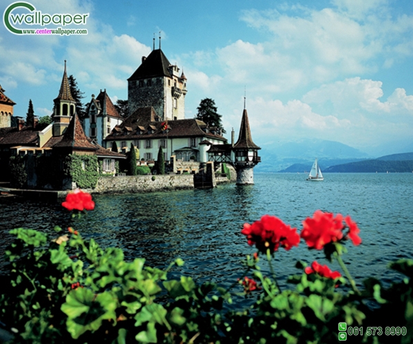 ภาพวิวทะเลภาพปราสาท Oberhofen