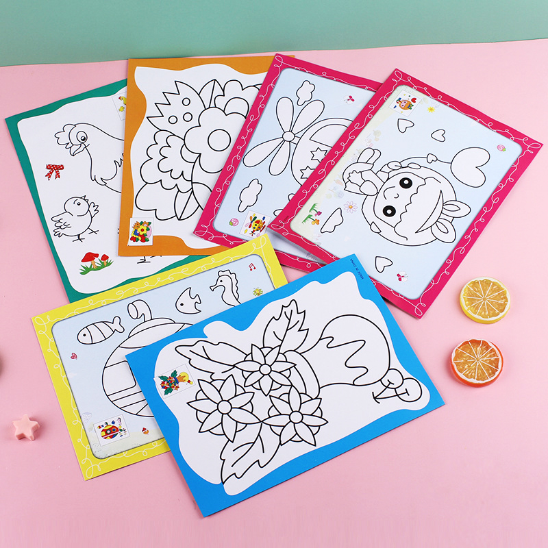 🌈🎄แผ่นภาพระบายสี 2 ด้าน🎄🌈เสริมทักษะ พร้อมถาดสี 9x12cm📌สินค้าสุ่มคละลาย ราคาะ 4 บาท✔️พร้อมส่ง Ohwowshop ของเล่น วาดภาพ งานศิลปะ