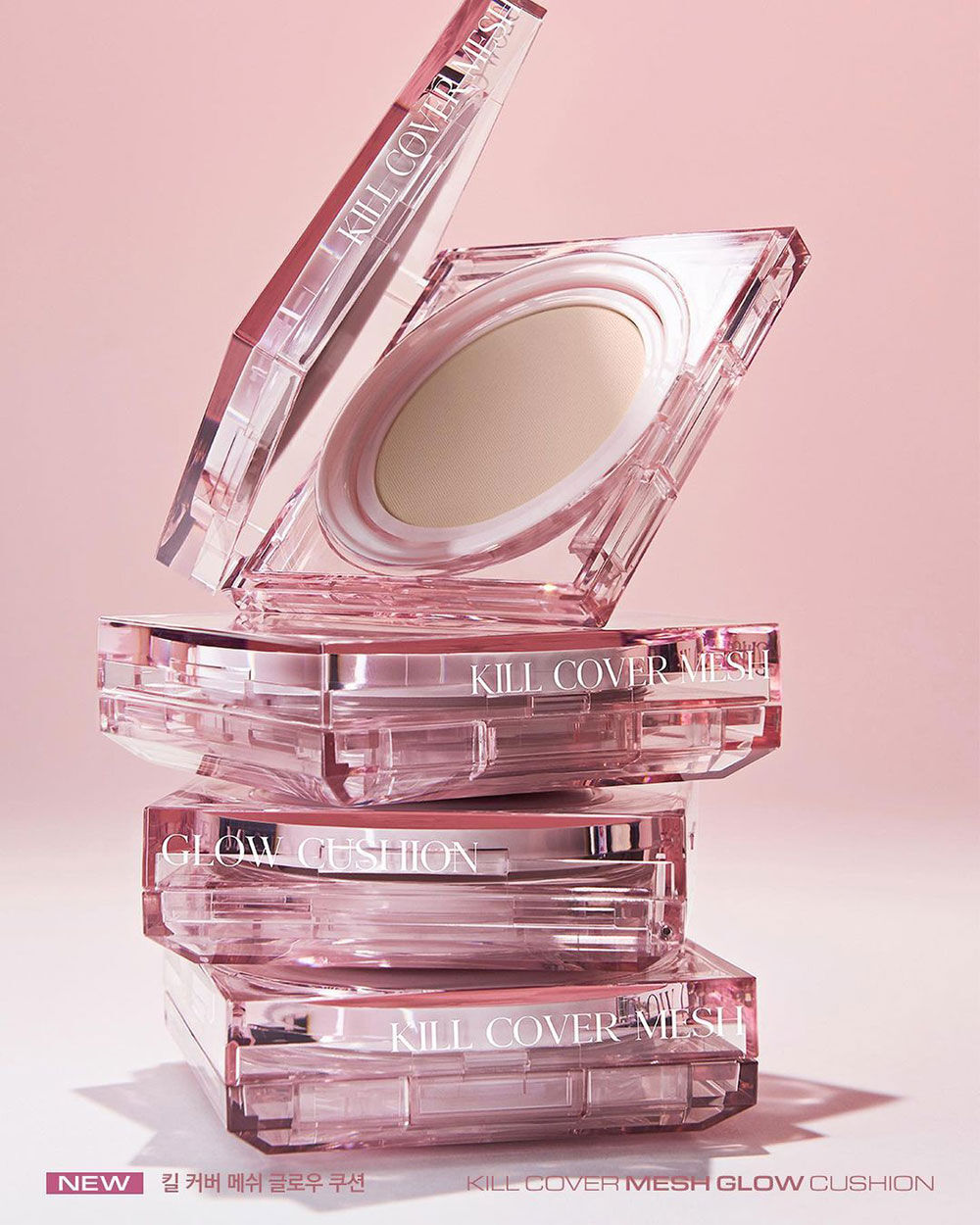 CLIO Kill Cover Mesh Glow Cushion SPF50+ PA+++ 15 g + Refill 15 g #2 Lingerie ผิวขาวโทนชมพู