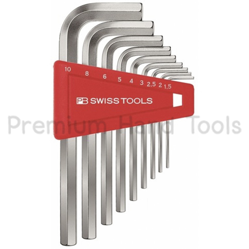 PB Swiss Tools PB 210H-10 ประแจหกเหลี่ยมชุด หัวตัด สั้น เบอร์ 1.5-10 มิล รวม 9 ตัวชุด
