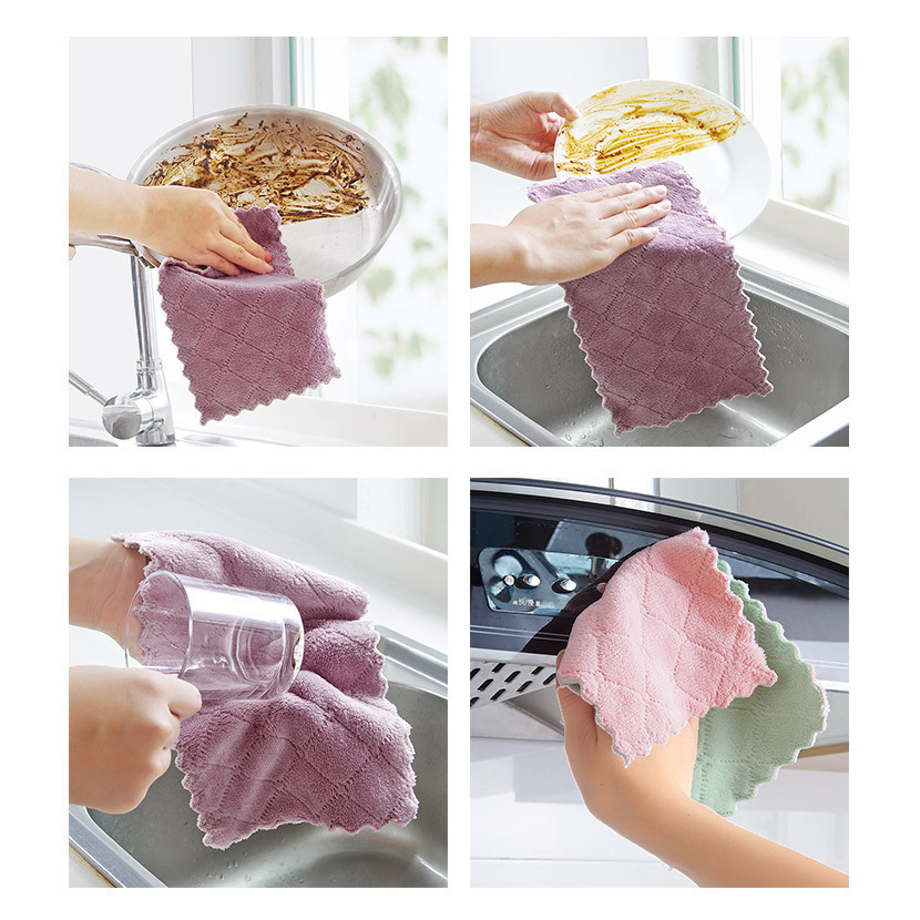 🌈ผ้าไมโครไฟเบอร์💦ผ้าเช็ดโต๊ะ ผ้าทำความสะอาด 22.5x22.5cm ไม่มีแพ็คเกจ 🌈สินค้าเลือกสีเลือกขนาด🌈✔️พร้อมส่ง Ohwowshop ผ้า ทำความสะอาด ไมโครไฟเบอร์