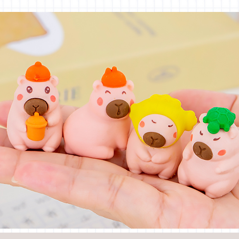 🐹ยางลบรูปทรงคาปิบาร่า🐹ยางลบดีไซน์พิเศษ ใช้งานได้จริง ลบสะอาด📌สุ่มคละลาย✅พร้อมส่งในไทย มีซองพลาสติกใส่ทุกชิ้น