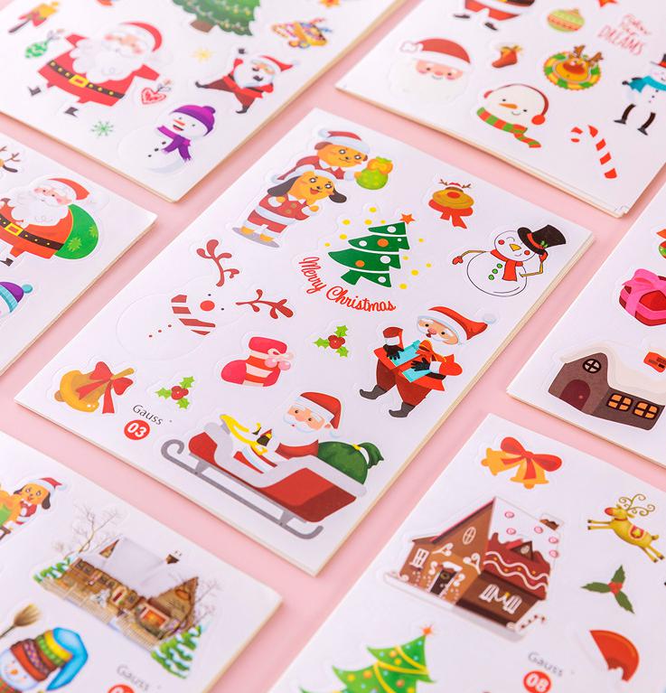 🎅🎄สติกเกอร์ Sticker Merry christmas10x15ซม.📌เลือกลาย แผ่นละ 1 บาท✅พร้อมส่งOhwowshop สติ๊กเกอร์ christmas