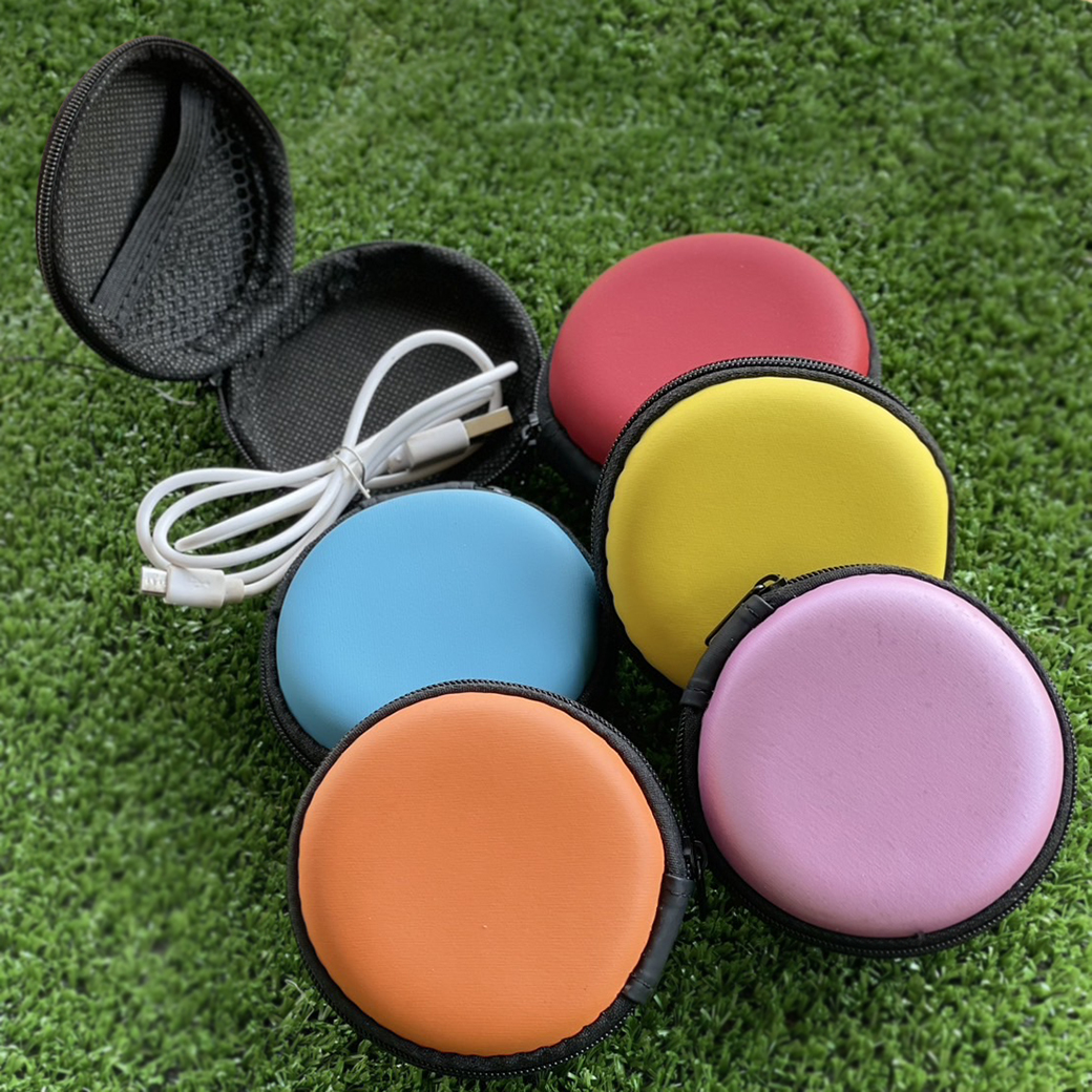 ⭐กระเป๋ากลม⭐🟠🔴ใส่หูฟัง สายชาร์จ อื่นๆ 📌สุ่มคละสี✅พร้อมส่งในไทย มีซิป earphone bag กล่องเก็บหูฟัง