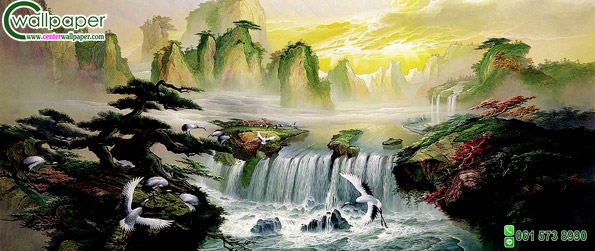 ภาพวิวสวยๆภาพน้ำตกภูเขา
