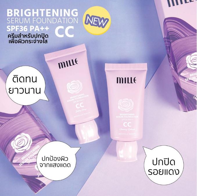 Mille Brightening Serum Foundation CC Cream SPF 36 PA++ 30 g.