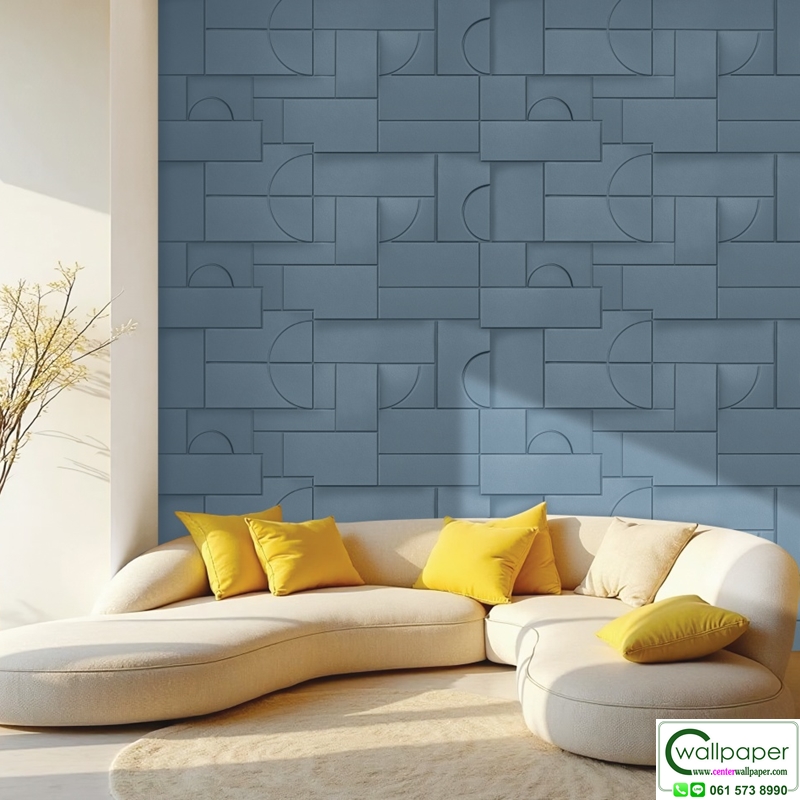 วอลเปเปอร์โมเดิร์น สีน้ำเงิน No.88665-3