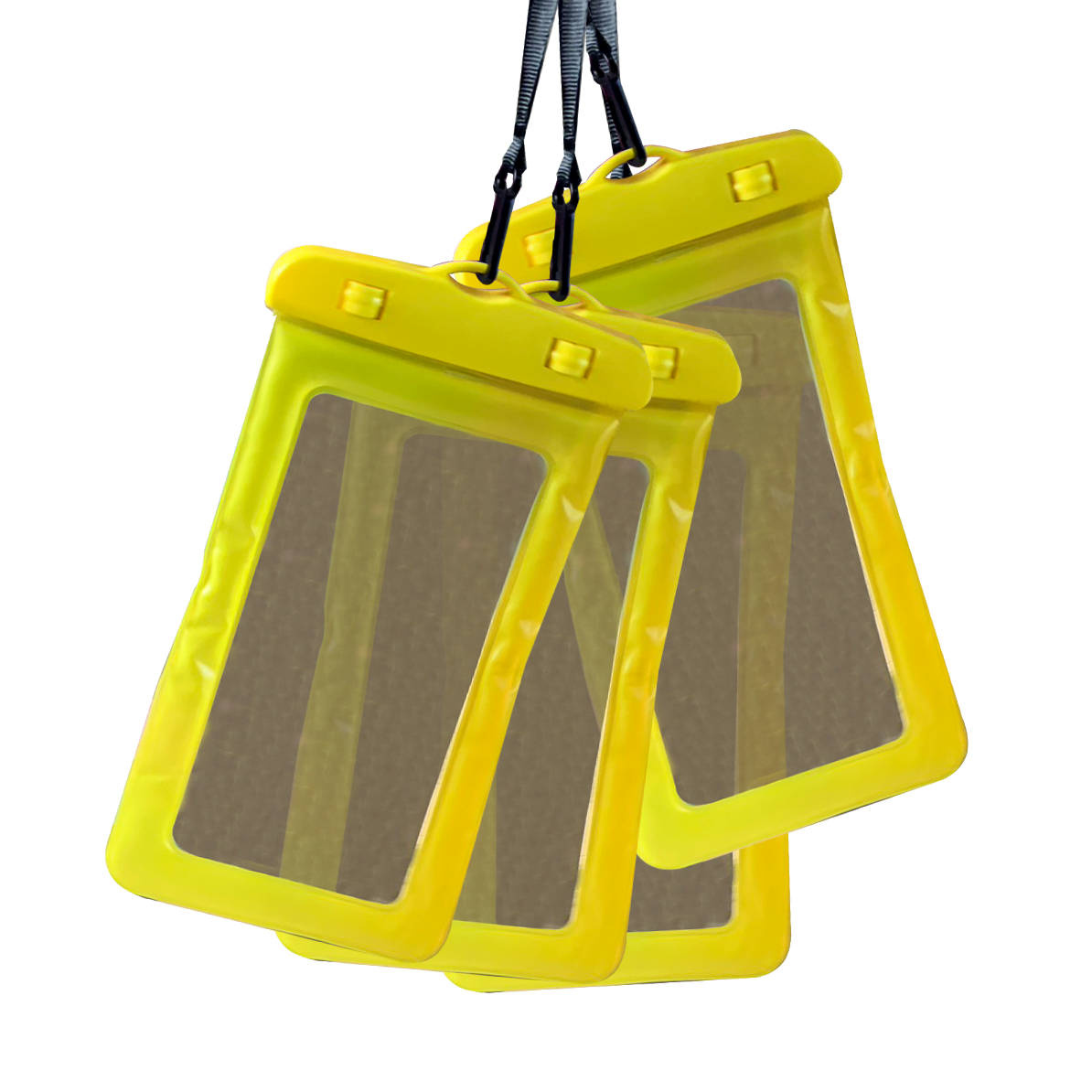 💦💛ซองกันน้ำเหลือง💛💦🌈ขอบกันกระแทก 21x11💯ฟรีสายคล้องคอ ทัชสกรีนได้✅พร้อมส่งในไทย กันน้ำ ซอง