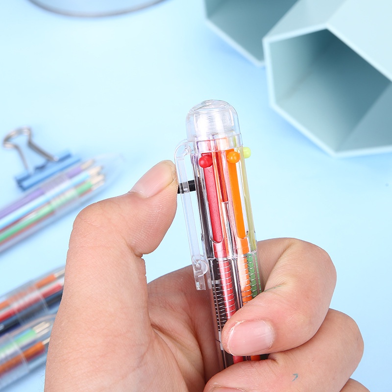 🌈ปากกา 6🌈 สีด้ามใส ราคาด้ามละ 6 บาท ✅พร้อมส่ง Ohwowshop ปากกา เครื่องเขียน ลูกลื่น