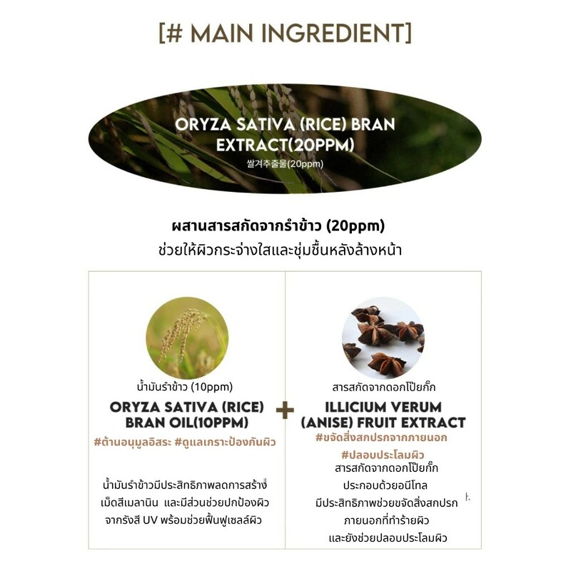 BONNYHILL Rice Foam Cleanser 170 ml.