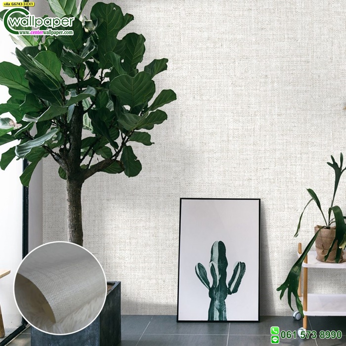 วอลเปเปอร์ติดผนังลายกระสอบสีเทาอ่อน No. G6743-3