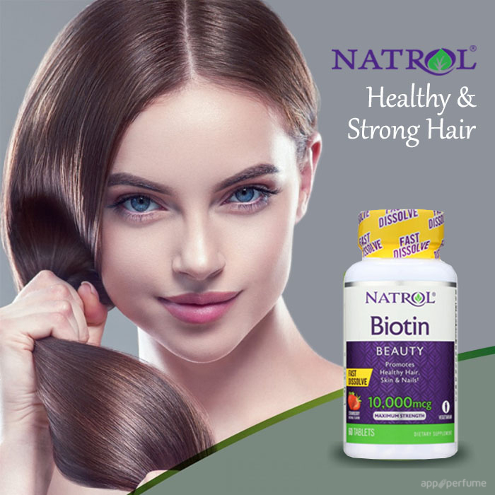 Natrol Biotin Strawberry Flavor 10,000 mcg. (60 Tablets)