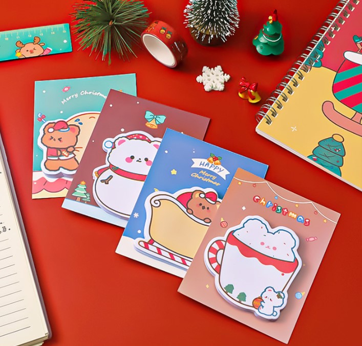 กระดาษโน๊ตกาวในตัว Sticky Note ลายคริสมาส ชิ้นละ 5 บาท สมุดโน๊ตน่ารัก จดบันทึก
