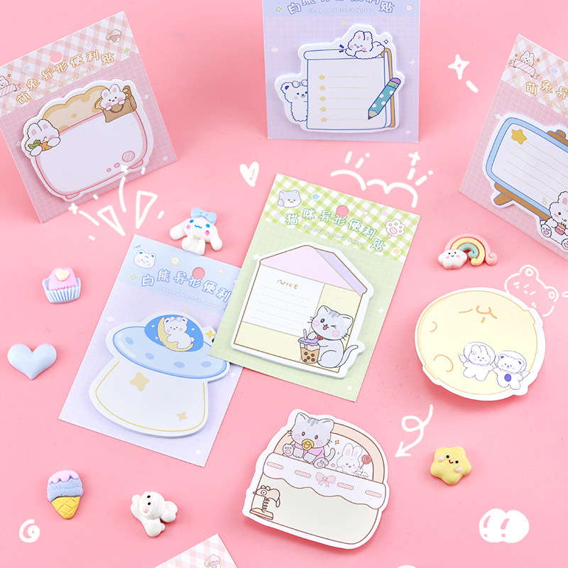 🌈กระดาษบันทึกข้อความ🌈Sticky Note สัตว์รูปทรงป้ายข้อความ 8x10cm 20แผ่น📌เลือกลาย ราคา 3 บาท✔️พร้อมส่ง Ohwowshop เครื่องเขียน โพสอิท สวยงาม ข้อความ