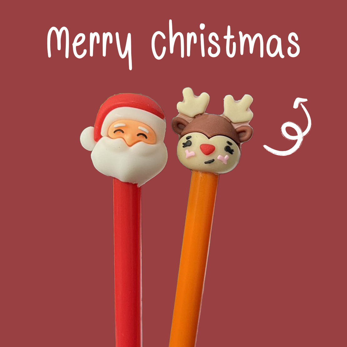 🎅❄ปากกาเจล❄🎅New Christmas V.2 🔵ไส้ดำ 0.5📌สุ่มคละลาย✔️พร้อมส่งในไทย ปากกาลายการ์ตูน ปากกาลูกลื่น