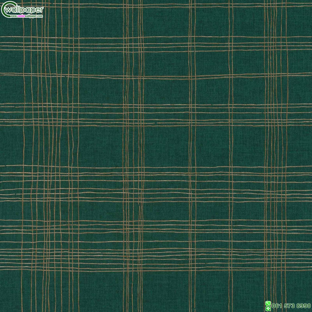 วอลเปเปอร์ติดผนังลายเส้นตารางสก๊อต สีเขียว