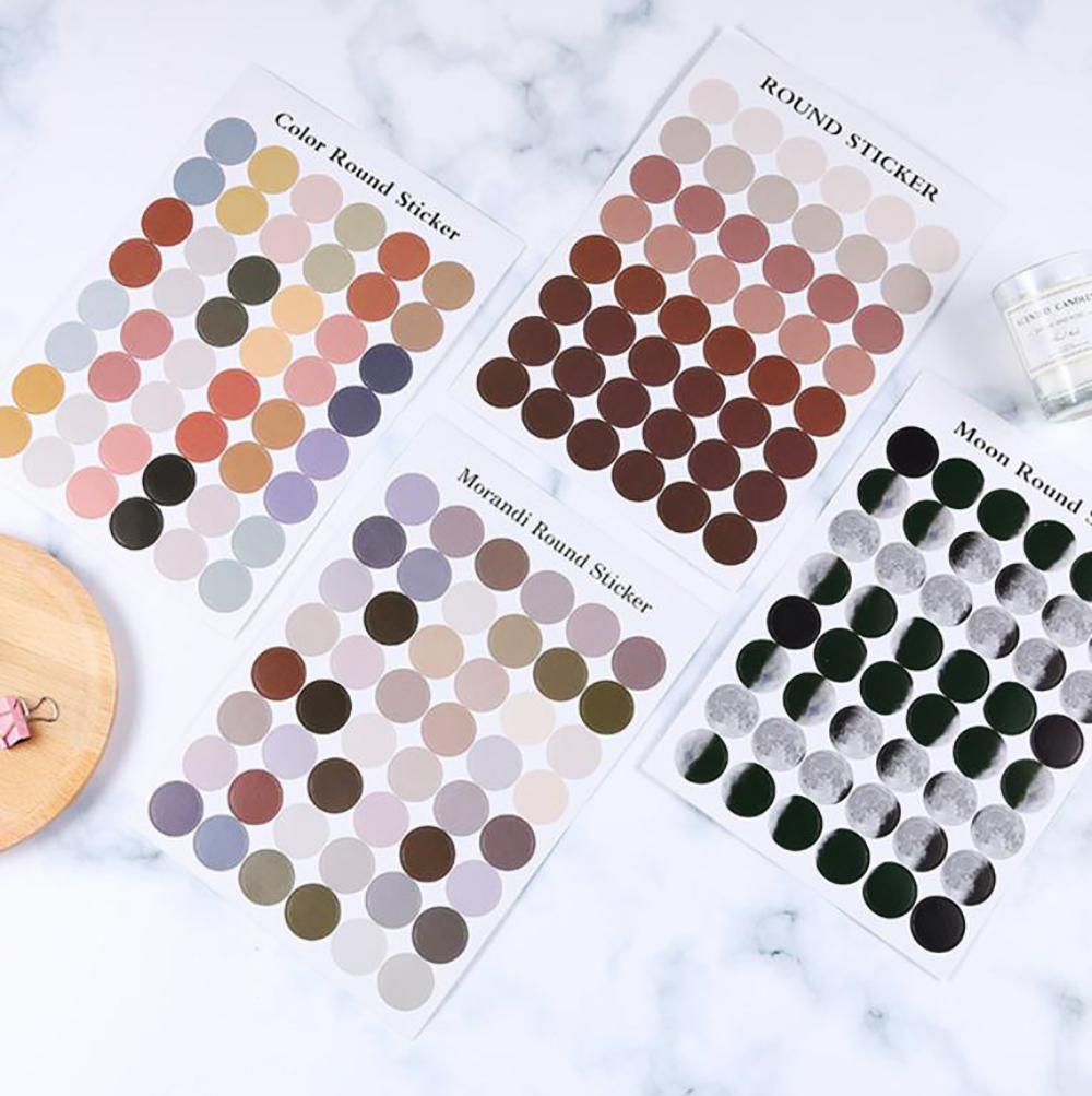 สติ๊กเกอร์เฉดสีวงกลม ตกแต่งไดอารี่ 16*24 / 21*15cm 2 บาท/ชิ้น ✔️พร้อมส่ง (🧩เลือกลาย) Ohwowshop (Z8)