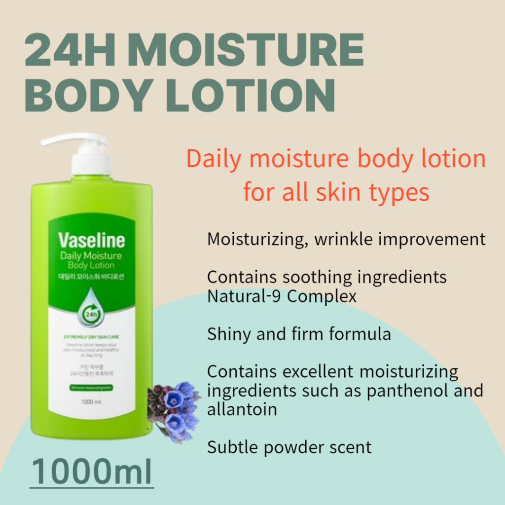 Vaseline Daily Moisture Body Lotion 1000 ml. #Soft Powder