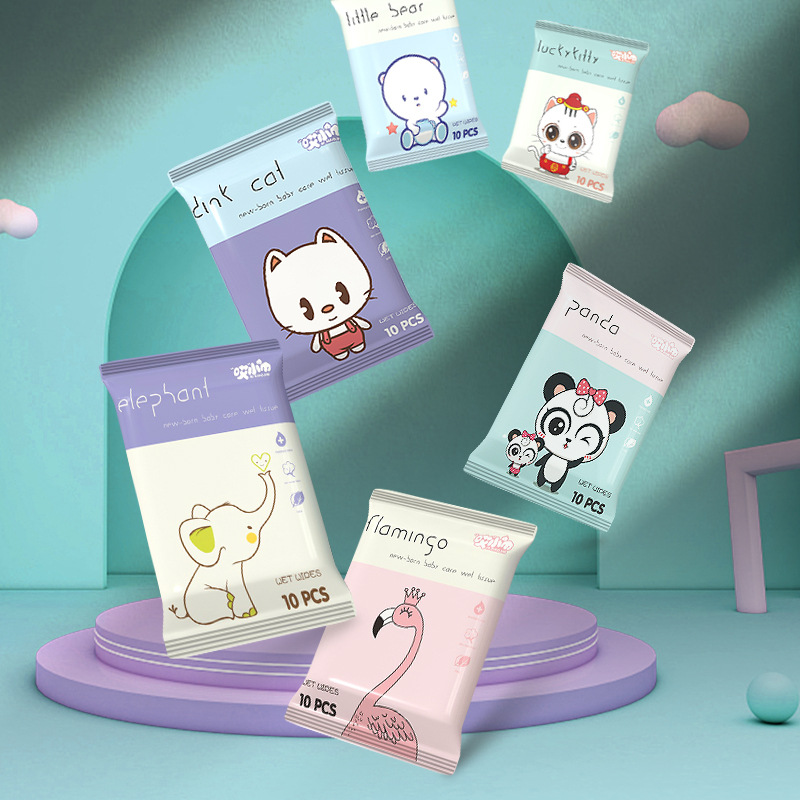 🌈ทิชชูเปียก🌈ผ้าเช็ดทำความสะอาด 1 ห่อ 10 แผ่น📌เลือกสี ราคา 3 บาท✔️พร้อมส่ง Ohwowshop ทิชชู่ ผ้าเปียก ทำความสะอาด