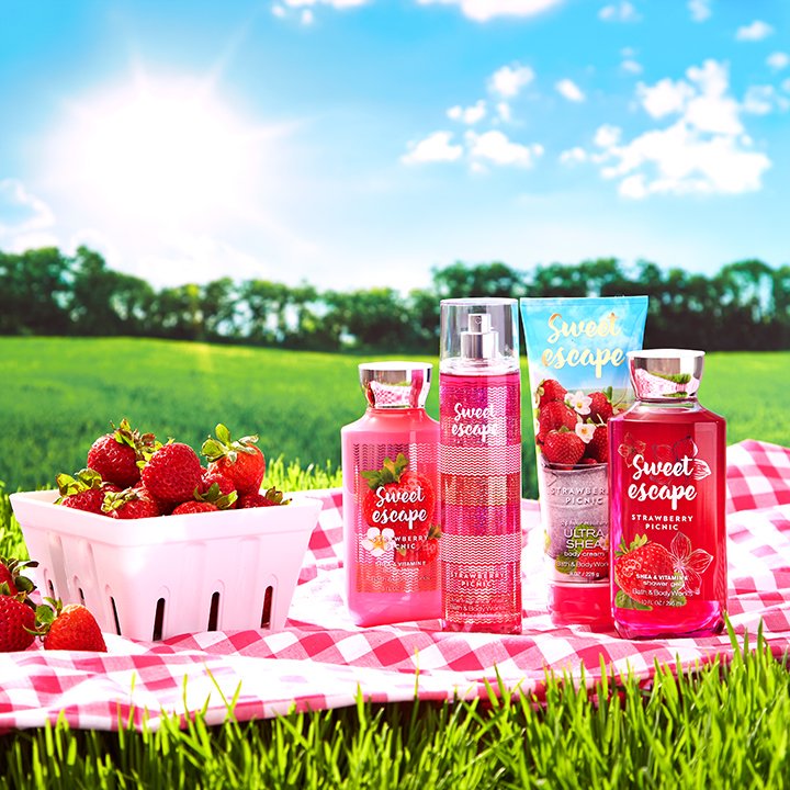 Bath & Body Works Body Cream with Shea Butter 226 g. Sweet Escape Strawberry Picnic