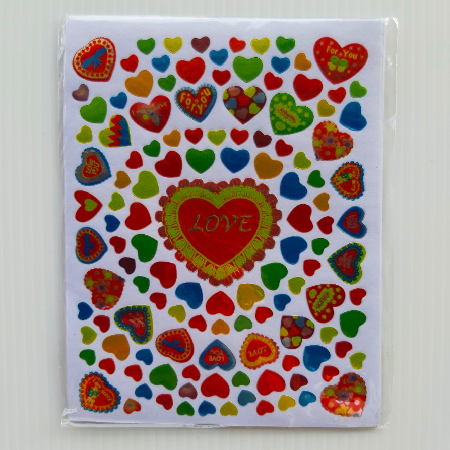 สติ๊กเกอร์หัวใจหลากสี