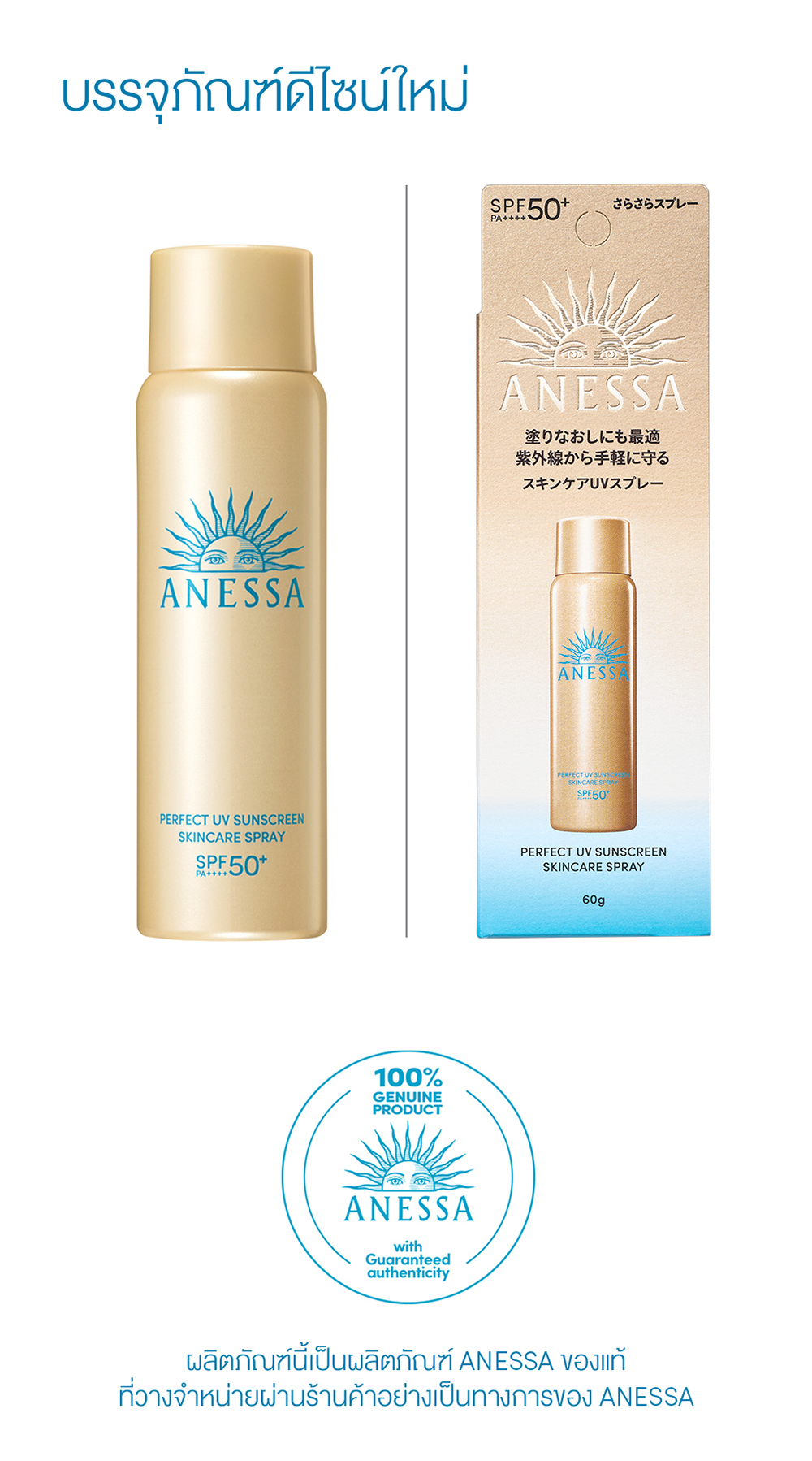 Shiseido Anessa Perfect UV Spray Sunscreen SPF50+ PA++++ 60 g.