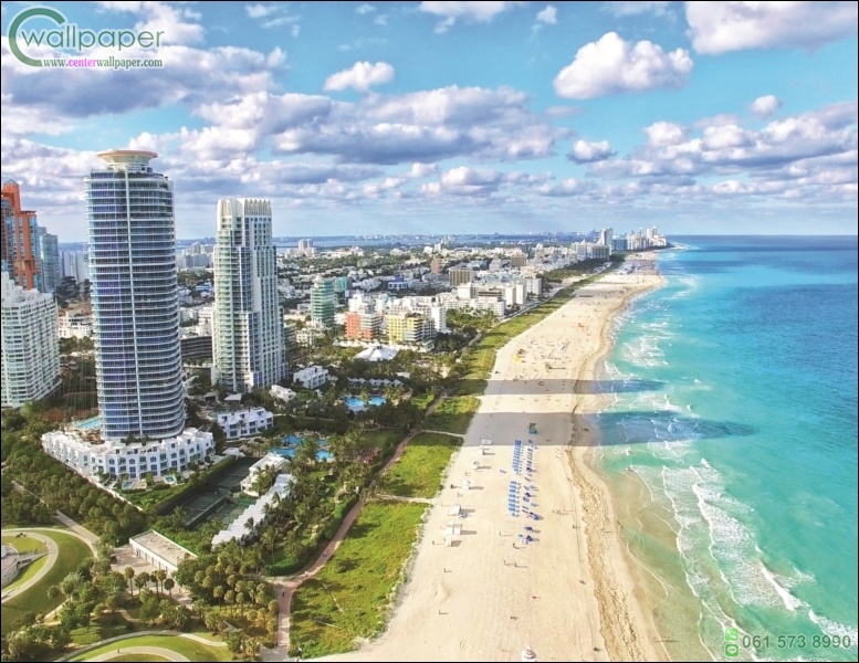 ภาพวิวสำเร็จรูป ภาพชายหาด ไมอามี่