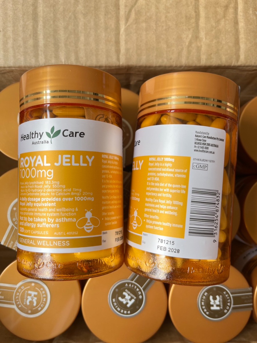 Healthy Care Royal Jelly 1000 mg. (120 Soft Capsules) Exp. Feb 2028