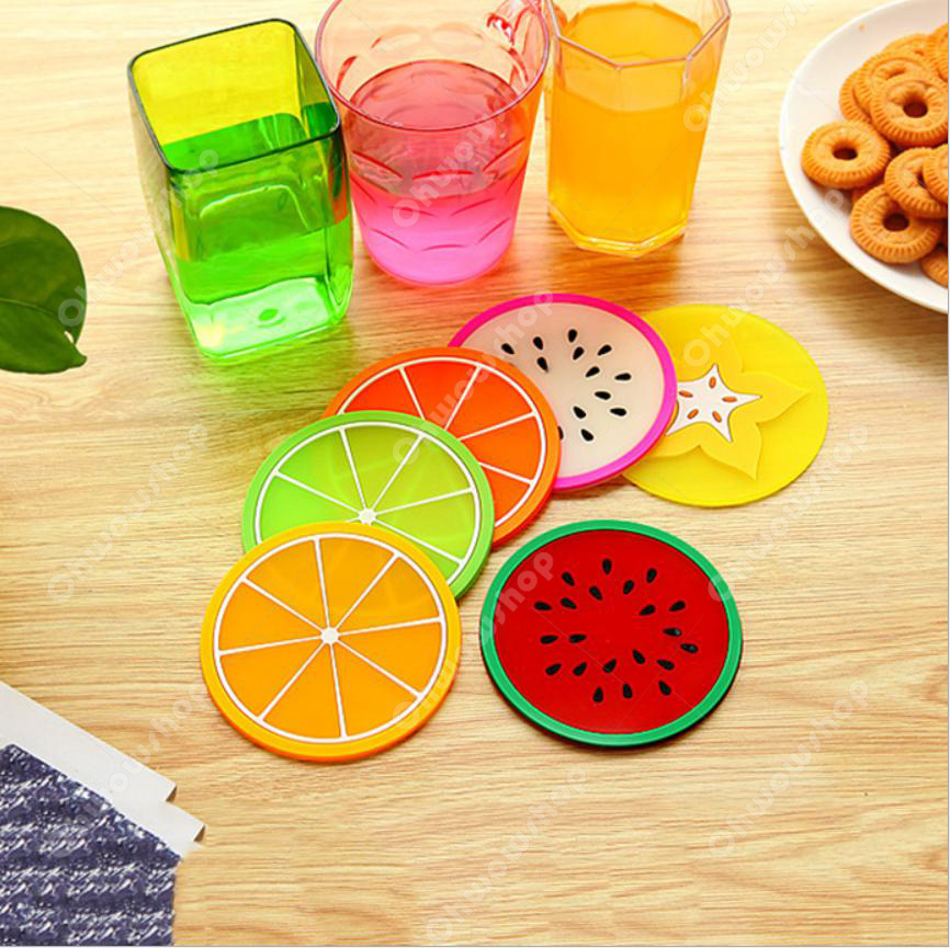 แผ่นรองแก้วลายผลไม้ [คละลาย] 4 บาท Ohwowshop
