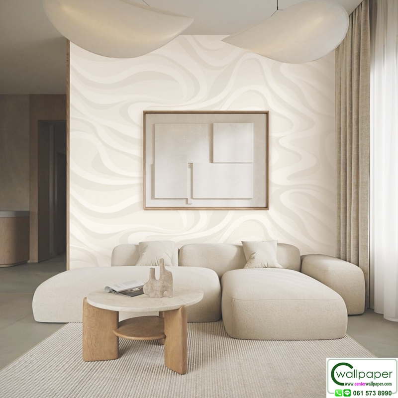 วอลเปเปอร์โมเดิร์น สีขาวปนเทา No.88661-1