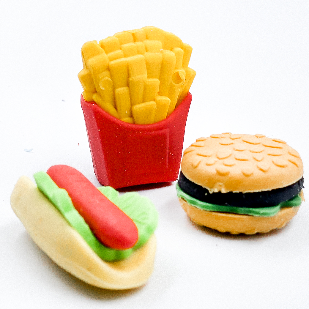 🍋🍓สุ่มคละลาย ยางลบจิ๋ว🍍🍆ยางลบรูปทรง🥬ผัก🍎ผลไม้🍔อาหารFast foodg✅พร้อมส่งในไทย ยางลบ เครื่องเขียน ลบคำผิดดินสอ