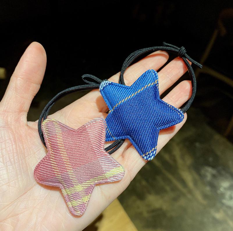 ⭐🌟ยางยืดรัดผมสองสายดาวลายลายสก๊อต ชิ้นละ 3 บาท( คละสี )✔️พร้อมส่ง Ohwowshop ยางยืด ยางมัดผม ยางยืดรัดผมเกาหลี ยางรัดผม