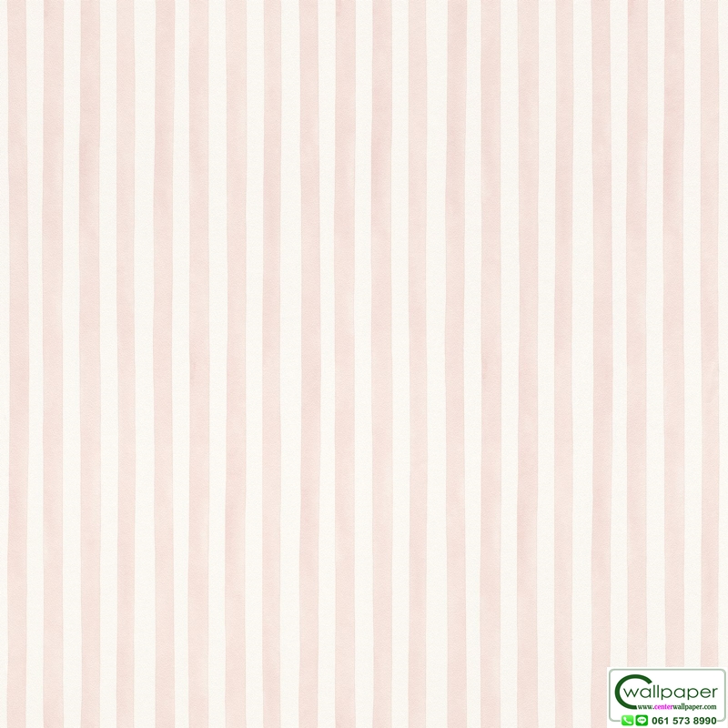 วอลเปเปอร์ลายทาง สีชมพูอมน้ำตาลสลับขาว No.252750
