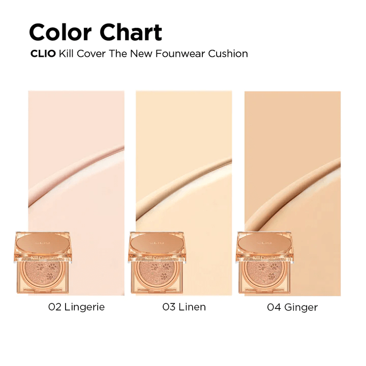 CLIO Kill Cover The New Founwear Cushion SPF50+ PA+++ 15 g. #2 Lingerie (Koshort in Seoul Limited)