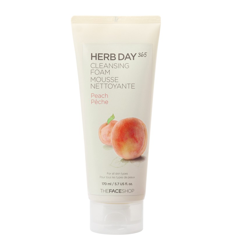 The Faceshop Herb Day 365 Cleansing Foam Peach 170 ml.