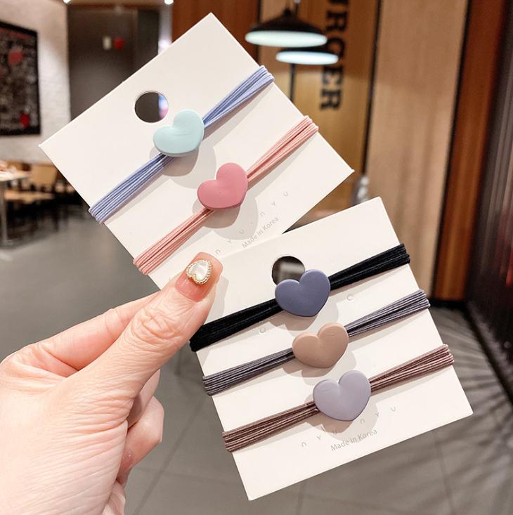 💗ยางยืดรัดผมรูปทรงหัวใจ lovely ชิ้นละ 2 บาท( คละสี )✔️พร้อมส่ง Ohwowshop ยางยืด ยางมัดผม ยางยืดรัดผมเกาหลี ยางรัดผม