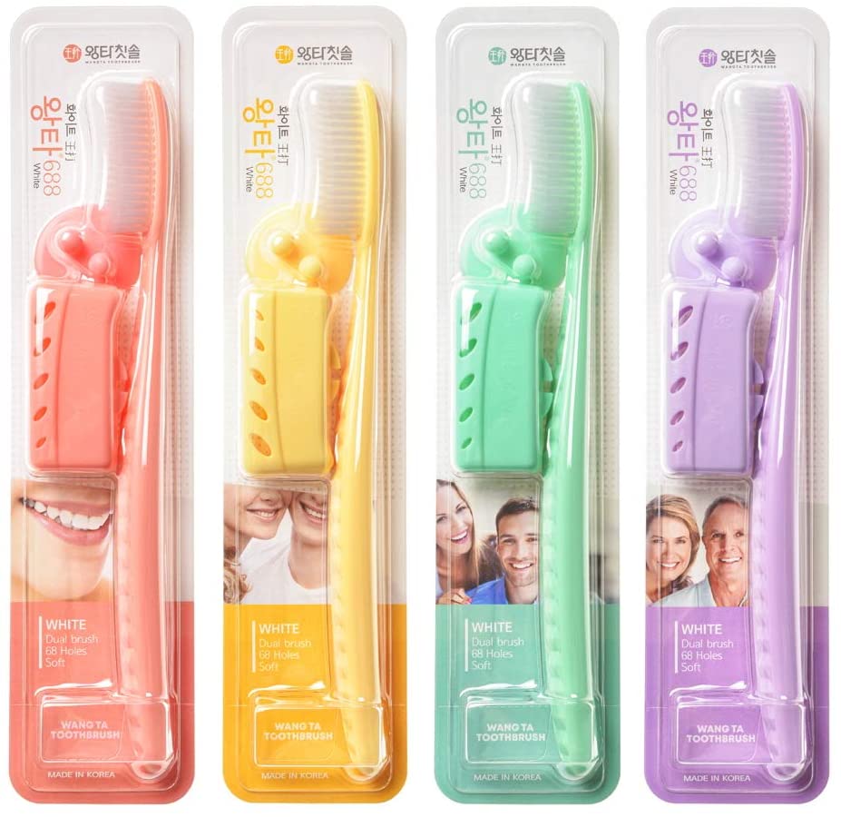 Denticon Wangta White Dual Toothbrush (คละสี)