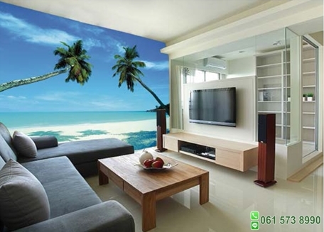 ภาพวิวทะเลภาพต้นมะพร้าว