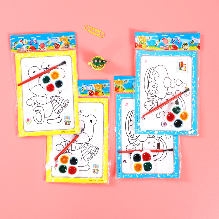 🌈🎄แผ่นภาพระบายสี 2 ด้าน🎄🌈เสริมทักษะ พร้อมถาดสี 9x12cm📌สินค้าสุ่มคละลาย ราคาะ 4 บาท✔️พร้อมส่ง Ohwowshop ของเล่น วาดภาพ งานศิลปะ