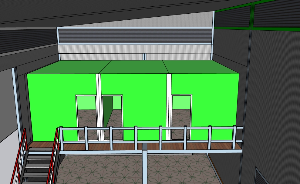 แบบก่อสร้างโกดังเก็บไม้ ออฟฟิศ และบ้านพักคนงานขนาดHW-H (23 x 18 x 7.9)